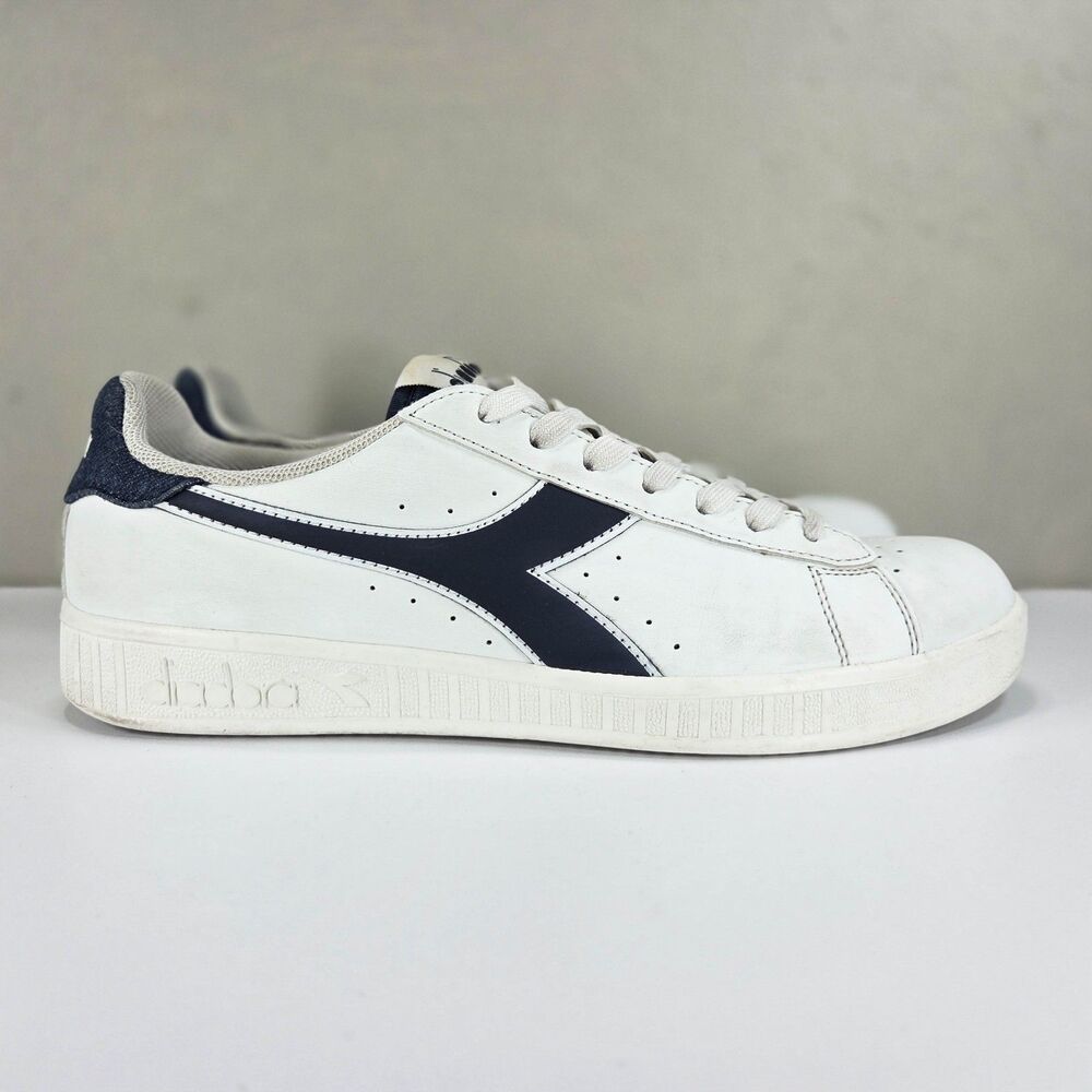 Diadora Game P DEN White Navy Retro Sneakers Mens Sz 8.5 - Picture 3 of 7